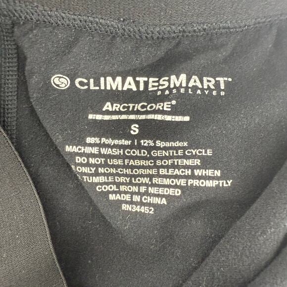 Climate Smart Base Layer Bottoms Mens Small Black Thermal Activewear Leggings - Picture 2 of 3